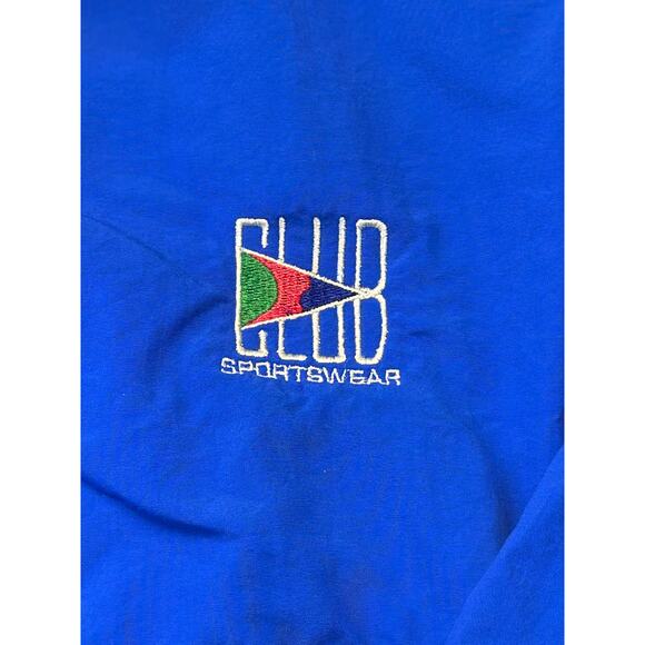 Vintage 80's Club Sportswear Windbreaker Men Med Retro Blue/Green Running Track - Picture 2 of 8